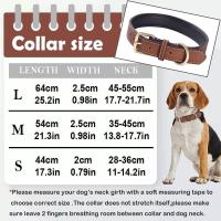 Collar acolchado cuero genuino perro, collares suaves fuertes, cómodos, lo mejor para perros de raza pequeña, mediana y grande, - details 4
