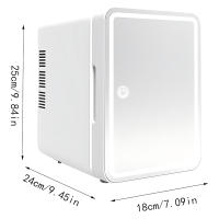 Mini refrigerador con espejo para habitación LED 10L Refrigerador pequeño 12V/240V Refrigerador cosmético portátil frío y caliente Enchufe para automóvil y refrigerador eléctrico Cuidado de la piel Mini refrigerador Maquillaje Refrigerador pequeño para ha - details 0