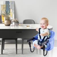Accesorios de silla alta, asiento portátil para alimentación de bebé, silla con gancho y bolsa de almacenamiento trasera, sillas altas de comedor para bebés (azul) - details 0