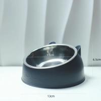 Cuenco inclinado de acero inoxidable para gato y perro, comedero antideslizante para mascotas, 15 grados, protección para el cuello - details 0