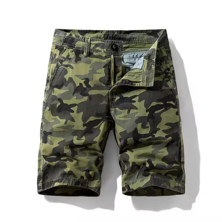 Pantalones Cortos de Verano de Algodón Puro para Hombres Color Sólido, Ajuste Suelto, Moda de Trabajo Versátil - 1