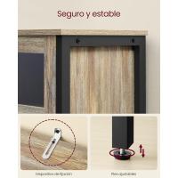 Almacenamiento, Puertas Cristal, Comedor, Salón, Cocina, Estilo Industrial, Marrón Turquesa y Negro Tinta LSC099B60 - details 6