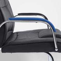 Tapizada En Cuero Sintético y con Base De Metal I Silla Conferencia con Reposabrazos, Color:Crema - details 30