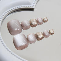 Uñas de los pies postizas cuadradas, uñas naturales irrompibles, simples, para ir de compras, viajar y citas - details 5