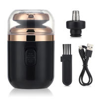 Mini Afeitadora eléctrica para hombres, recortadora de barba y pelo de nariz, tamaño de bolsillo, lavable, 2 en 1, cápsula de afeitar, cuchilla de viaje desmontable - details 0