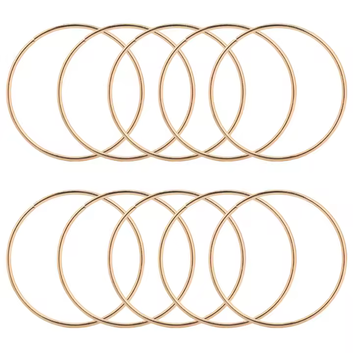 Anillos de Metal atrapasueños dorados de 3 pulgadas, aros de macramé para atrapasueños y manualidades, 10 paquetes - 1