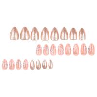 Uñas postizas doradas a prueba de manchas, decoración de purpurina, almendra, manicura, amantes y blogueros de belleza - details 4