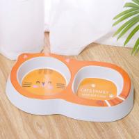 Cuencos dobles de plástico multiusos para alimentación de mascotas, dispensador portátil de dibujos animados para gatos, antideslizante, bonito alimentador de agua para mascotas - details 3
