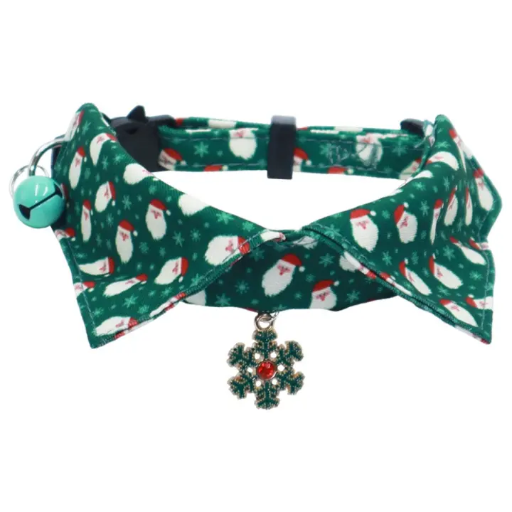 Lindo gatito collar de Navidad ajustable con campana gatito Navidad arco Collar suave creativo gatito Saliva toalla Navidad - 1