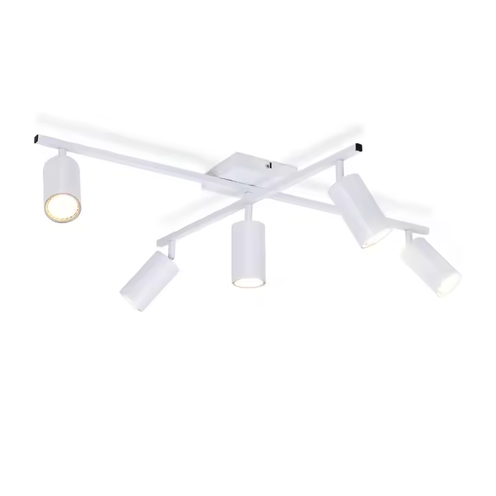CBJKTX Luz de techo LED blanca GU10 Foco de techo 5 llamas Sala de estar moderna 330 °   Giratorio Industrial - 1