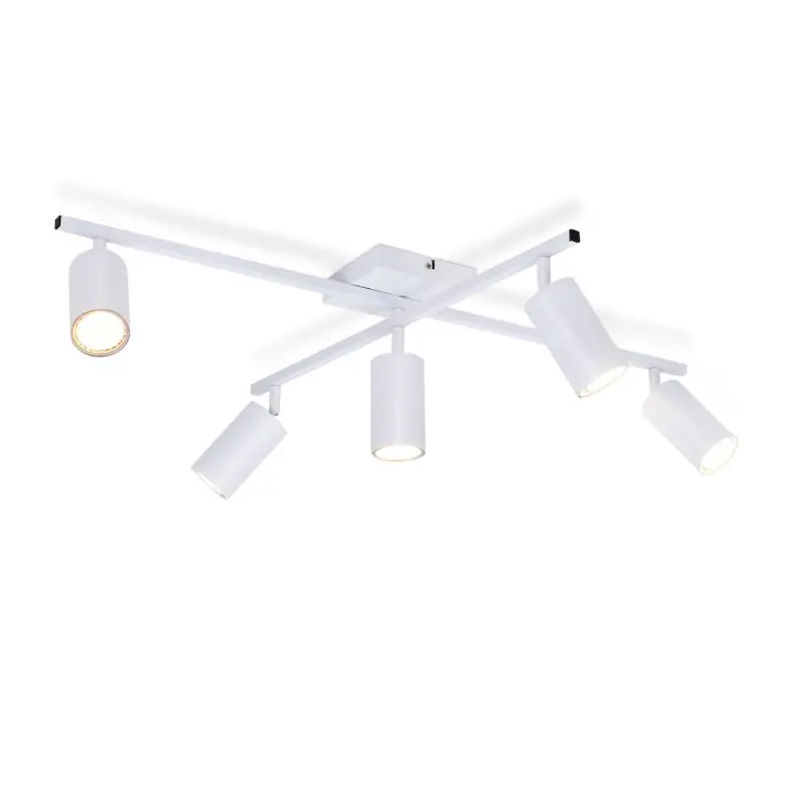 CBJKTX Luz de techo LED blanca GU10 Foco de techo 5 llamas Sala de estar moderna 330 °   Giratorio Industrial - 1