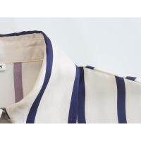OUWU- Camisa Holgada A Rayas Con Manga De Burbuja Para Mujer, Gran Oferta De Temporada, Nuevo Estilo, Informal, Cuello Tipo Polo, Manga Corta, Top De Moda - details 23