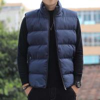 Chaqueta de edredón de burbujas transpirable y ligera con logotipo 2024, cuello levantado para hombres al aire libre, sin mangas, apertura con cremallera - details 2