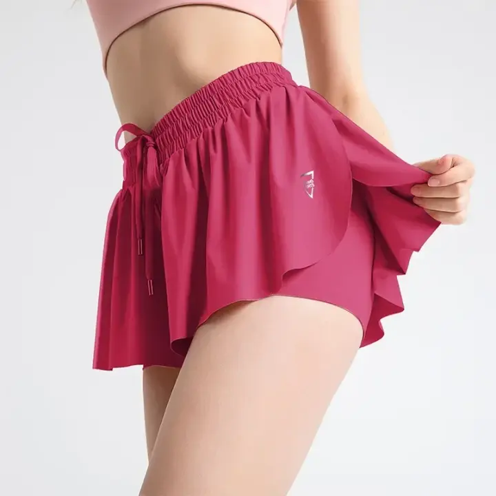 Nuevos pantalones cortos para mujer, faldas de cintura alta, pantalones cortos transpirables para el sudor, pantalones de seguridad de verano, faldas deportivas para mujer, pantalones cortos de Yoga para gimnasio, ropa deportiva - 1