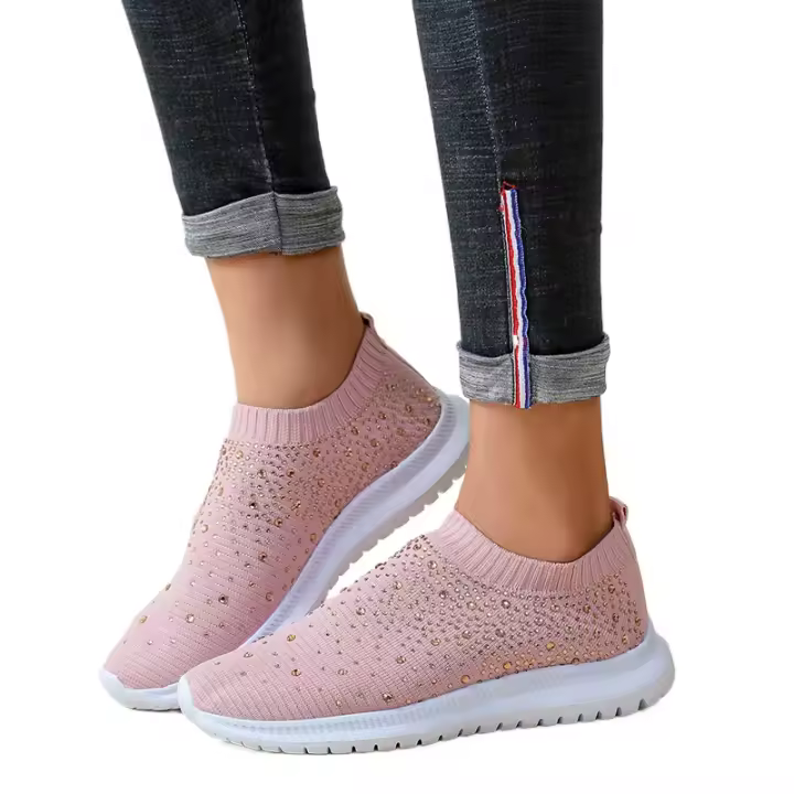 Zapatos deportivos de mujer con malla transpirable, zapatos planos cómodos, suelas blandas, informales, antideslizantes, talla grande 43 - 1