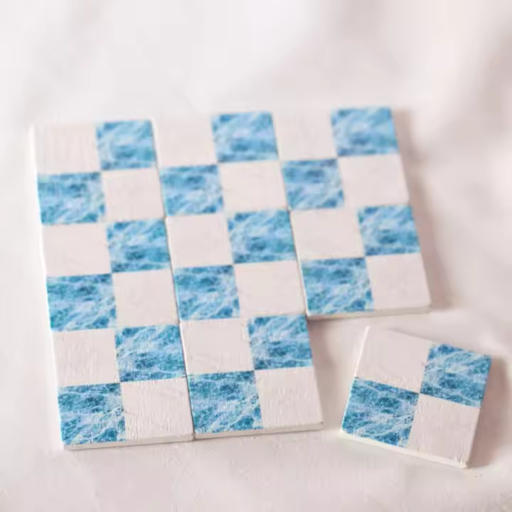 9 unids/set juego de simulación 1:6/1:12 muebles para casa de muñecas accesorios para casa de muñecas casa de muñecas cuadrada suelo de madera DIY bloque de madera - 1