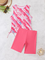 Conjunto de Tankini de Tie Dye 2025 Traje de Baño de Cintura Alta para Mujeres - details 14