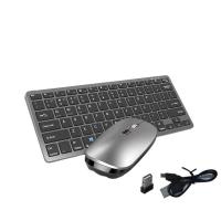 Kit de teclado y ratón inalámbricos, recargable, 2,4G, Bluetooth, teclas combinadas para IOS/Android/Windows, gris - details 0