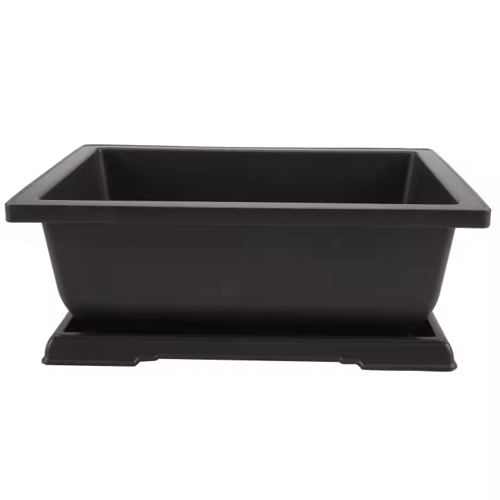 Maceta rectangular para flores, contenedor grande para bonsái, vivero, balcón, 29x21x10,5 cm - 1