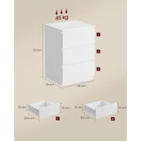 2, Mesas Auxiliares con 3 Cajones, 2 Tomas AC, 2 Puertos USB, Salón, Dormitorio, Estudio, Morno, Blanco Nube LET831W14 - details 5