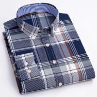 Camisas Oxford 100% algodón para hombre, nueva gran oferta, ropa informal de manga larga a rayas con botones suaves a cuadros, ropa Formal para hombre de talla grande 7XL 6XL - details 9