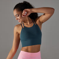 Hamidou-Sujetador de gimnasio Sexy para mujer, Top de hilo, informal, a rayas, sin costuras, de punto, a la moda - details 25