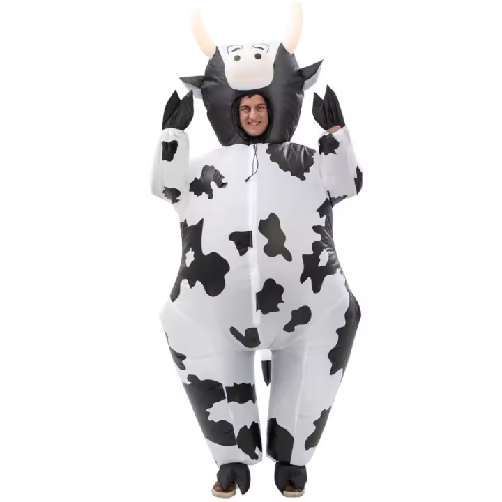 Disfraz de vaca realista, accesorios de actuación, cuerpo completo, fiesta de granja, temática de Pascua - 1