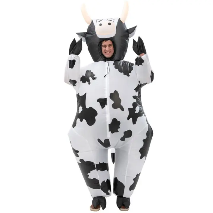 Disfraz de vaca realista, accesorios de actuación, cuerpo completo, fiesta de granja, temática de Pascua - 1