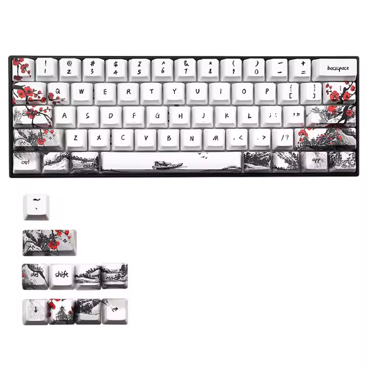 Teclas de perfil de Plum Blossom 71 para GH60, RK61, ALT61, Anne PRO2, GK61, GK64, Dz60, EE. UU., novedad - 1