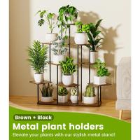 8 Niveles 131cm Estante para Plantas de Madera y Metal Estante de Esquina para Múltiples Macetas Soporte para Plantas Interior Adecuado para Exterior, Balcón, Sala, Oficina, Negro - details 27