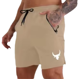 Pantalones cortos deportivos para hombre con estampado de cabeza de vaca para entrenamiento, pantalones cortos de entrenamiento para correr. - 1