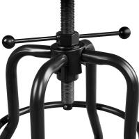 Taburete sintético Alto Redondo Ajustable en Altura con Dos reposapiés, Silla de Cocina con Marco de Metal para Cocina, Restaurante Bistrot Negro - details 13