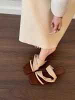 Sandalias Platas para Mujer 2025 Diseño Francés con Cuerno Abierto y Tallón - details 7