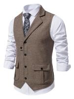Chaleco elegante en espiga para hombre, para banquetes de negocios y bodas, chaleco informal elegante y cómodo para hombre - details 1