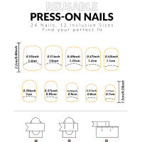 Set De Uñas Postizas Cortas Francés Minimalista Con 1 Jalea Y 1 Archivo De Uñas 24 PCs Uñas De Tiras Estilo Jelly Y Minimalista - details 16