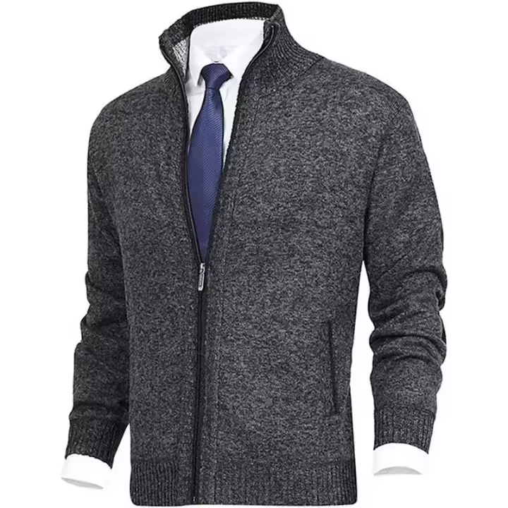 Cárdigan de punto para hombre, ropa de invierno cómoda e informal, cremallera con mangas G - 1