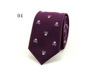 Corbata de Poliéster para Hombres Estilo Liso de 6cm con Nudo de Dibujo Animado de Calavera - details 6