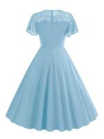 Elegante Vestido de Encaje de Corazón Rojo Vintage Hepburn 2025 Manga de Flecos - details 23