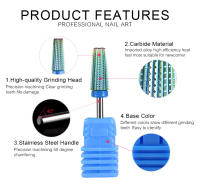 Broca de Uñas KADS con Carburo Trapered Herramienta de Remoción de Esmalte de Gel Acylico para Manicura Cortadora de Miling 3/32" - details 1