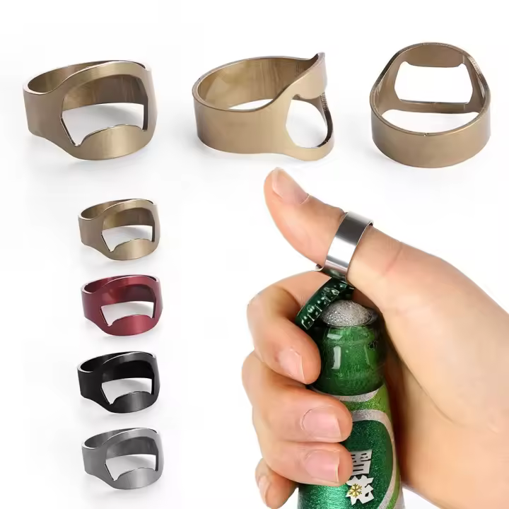 Abrebotellas de cerveza de acero inoxidable para el hogar y la vida, herramienta de cocina, abridor de anillos, 1/3 piezas - 1