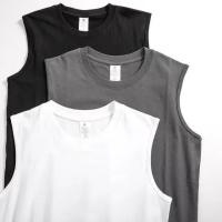 Chaleco de algodón puro pesado de estilo americano para hombre, ropa de verano para exteriores, camiseta sin mangas de Color sólido, baloncesto, Fitness, deporte Shou - details 1