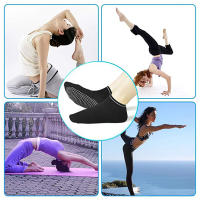 Calcetines de Yoga antideslizantes para mujer, medias de algodón con correas, vendaje, Pilates, Barre puro, Ballet, baile, descalzo, entrenamiento, 3 pares por lote - details 14