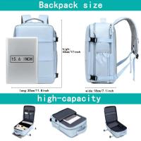 Mochila para mujer con compartimento para zapatos, estuche para portátil de 39,62 cm, mochila para senderismo y multicompartimentos aprobada, - details 5