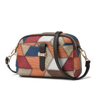 Bolso de hombro a la moda para mujer y niña, bandolera de cuero PU, Color Clash, elegante, para ocio - details 13