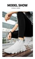 Zapatillas deportivas transpirables para hombre, zapatos informales de suela gruesa con cordones, Tenis blancos, a la moda - details 5