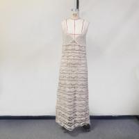 Para Praia, Vestido largo de punto Para mujer, Vestido de playa con agujeros, escote en V profundo, sin mangas, Bikini, vestido tipo pareo, vestido de vacaciones sin espalda para otoño - details 3