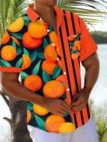 Nueva camisa hawaiana de manga corta con estampado de playa turística, adecuada para caminar por la calle, ocio, primavera y verano. - details 23