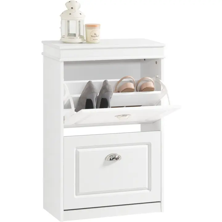 Zapatero Estrecho para Entrada y Recibidor - Mueble Zapatero Gris con 2 Solapas y Gran Capacidad - Zapatero Armario 54x24x83cm para Pasillo Estrecho, Recibidores, Dormitorio, FSR78-HG - 1