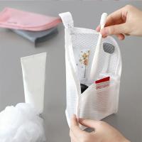 Bolsas de aseo plegables, bolsa de almacenamiento para cepillos de dientes de viaje, bolsa de maquillaje, organizador de lavado, bolsa para brochas de maquillaje, bolsa de cosméticos de malla, 1 ud. - details 22