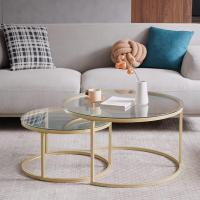 Conjunto de Mesa de Centro Redondo de Madera Tables de Café y Té-Claro - details 21